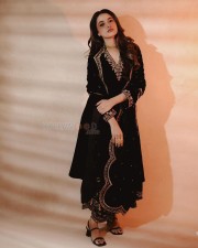 Stunning Priyanka Arul Mohan in a Black Embroidered Designer Dress Photos 02