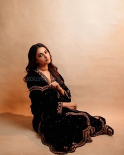 Stunning Priyanka Arul Mohan in a Black Embroidered Designer Dress Photos 03