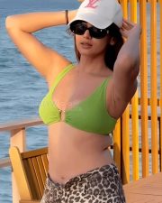 Stunning Sonal Chauhan in a Green Bralette Bikini Photos 01