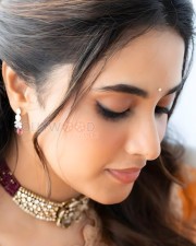 Stylish Priyanka Arul Mohan in an Orange Saree Photos 02