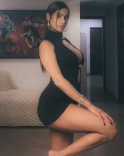 Sultry Poonam Pandey Cleavage in a Black Cutout Mini Dress Photos 03 Sultry Poonam Pandey Cleavage in a Black Cutout Mini Dress Photos 03