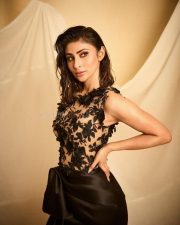 Super Stylish Mouni Roy in a Black Ankle Length Gown with a Front Slit Photos 03 Super Stylish Mouni Roy in a Black Ankle Length Gown with a Front Slit Photos 03