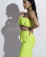 Tandav Actress Amyra Dastur Lime Green Dress Photoshoot Pictures 03