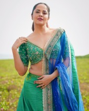 Tollywood Beauty Anasuya Bharadwaj in a Green Lehenga Photos 03