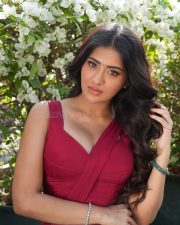 3 Roses Actress Rashi Singh in a Red Corset Style Blouse with a Red Pre Draped Saree Photos 03