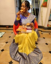 Chepala Katha Fame Meghana Chowdary Latest Dussehra Festival Stills