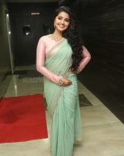 Actress Anupama Parameswaran Green Saree Photos