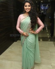 Actress Anupama Parameswaran Green Saree Photos