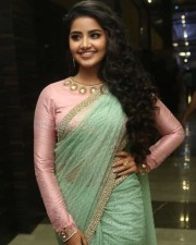 Actress Anupama Parameswaran Green Saree Photos