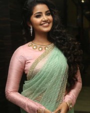 Actress Anupama Parameswaran Green Saree Photos