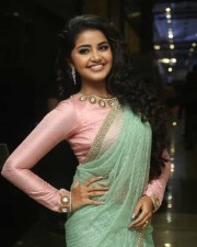 Actress Anupama Parameswaran Green Saree Photos