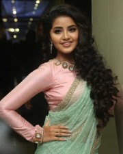 Actress Anupama Parameswaran Green Saree Photos