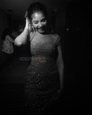 Actress Anupama Parameswaran in a Rose Champagne Gold Embroidered Gown Photos 05