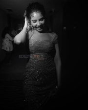 Actress Anupama Parameswaran in a Rose Champagne Gold Embroidered Gown Photos 05