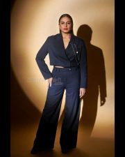 Actress Huma Qureshi in a Black Formal Dress Pictures 03