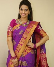 Actress Manjusha Traditional Saree Photos