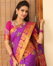 Actress Manjusha Traditional Saree Photos