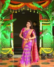 Actress Manjusha Traditional Saree Photos