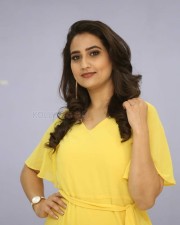 Actress Manjusha Yellow Dress Photos