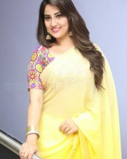 Actress Manjusha Yellow Saree Photos