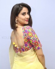 Actress Manjusha Yellow Saree Photos