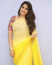 Actress Manjusha Yellow Saree Photos