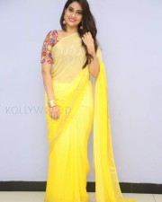 Actress Manjusha Yellow Saree Photos