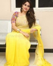 Actress Manjusha Yellow Saree Photos