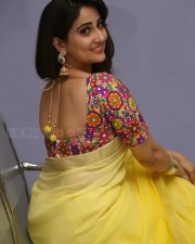 Actress Manjusha Yellow Saree Photos