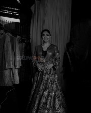 Actress Mrunal Thakur in a Black and White Lehenga Photos 01