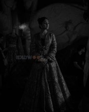 Actress Mrunal Thakur in a Black and White Lehenga Photos 02