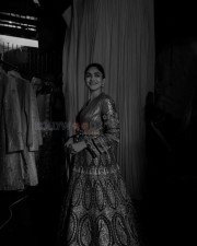 Actress Mrunal Thakur in a Black and White Lehenga Photos 04