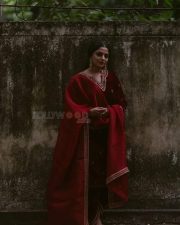 Actress Nikhila Vimal in a Red Embroidered Sharara Photos 01
