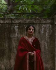 Actress Nikhila Vimal in a Red Embroidered Sharara Photos 04