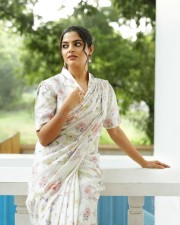 Actress Nikhila Vimal in a White Floral Dress Photos 01