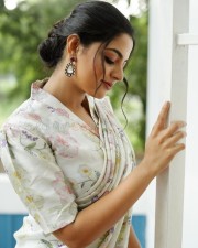Actress Nikhila Vimal in a White Floral Dress Photos 03