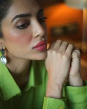 Actress Sobhita Dhulipala Closeup Shots in a Green Shirt Photos 03
