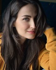 Actress and Dancer Elli Avrram in a Mustard Yellow Zip Up Hoodie Photos 04