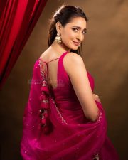 Akhanda 2 Actress Pragya Jaiswal in a Hot Pink Sleeveless Sharara Photos 01