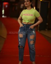 Anchor Manjusha wearing Yellow T Shirt Photos 05 Anchor Manjusha wearing Yellow T Shirt Photos 05