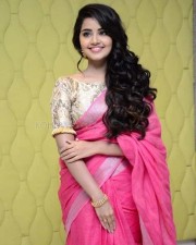 Anupama Parameshwaran Pink Saree Photos