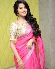 Anupama Parameshwaran Pink Saree Photos