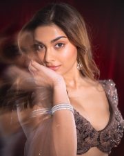 Arjun Son of Vyjayanthi Actress Saiee Manjrekar in a Traditional Lehenga Photos 02