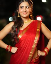 Beaming Actress Rashi Singh in a Red Kanjivaram Saree with Gold Border Photos 03