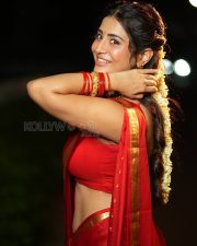 Beaming Actress Rashi Singh in a Red Kanjivaram Saree with Gold Border Photos 04