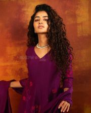 Beautiful Anupama Parameswaran in a Purple Anarkali Kurta Photos 03