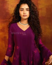 Beautiful Anupama Parameswaran in a Purple Anarkali Kurta Photos 05