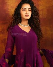 Beautiful Anupama Parameswaran in a Purple Anarkali Kurta Photos 06