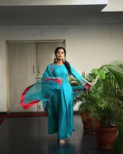 Beautiful Anupama Parameswaran in a Sky Blue Teal Kurta Photos 04