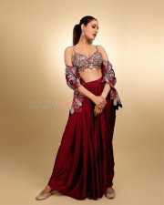 Beautiful Pragya Jaiswal in a Red Embroidered Lehenga Pictures 01
